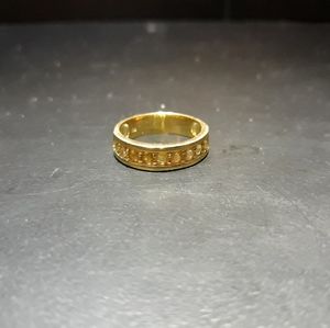 Natural Orange Songea Sapphire Ring ak10